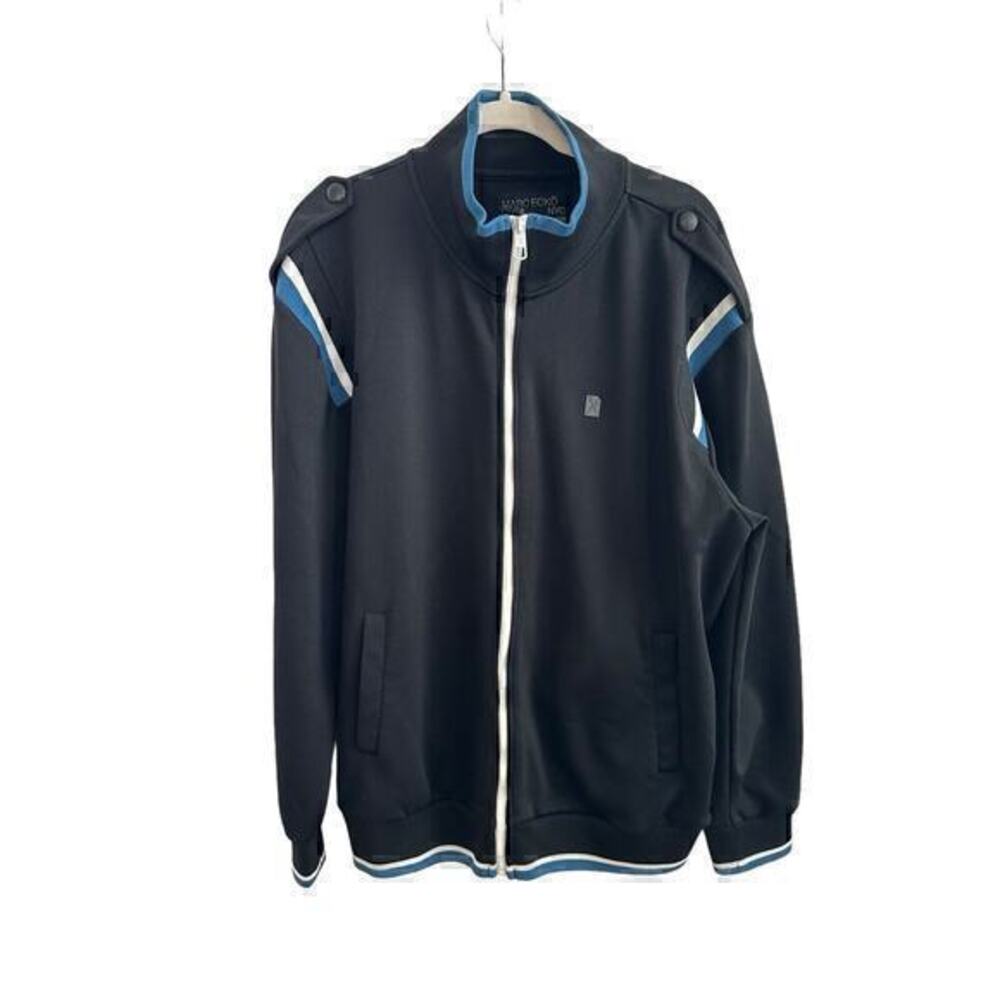 VTG Marc Ecko Jacket Mens 2X Y2K Cut Sew Track Full Zip Hip Hop Blue Black